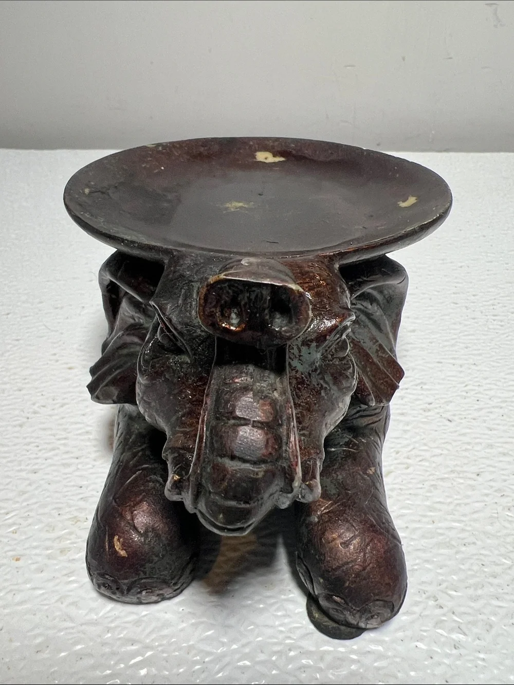 Resin Carved Elephant Candle Holder